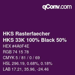 Color code: HKS Rasterfaecher - HKS 33K 100% Black 50% | qconv.com