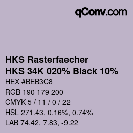 Código de color: HKS Rasterfaecher - HKS 34K 020% Black 10% | qconv.com