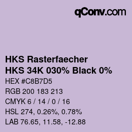 Color code: HKS Rasterfaecher - HKS 34K 030% Black 0% | qconv.com