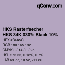 Código de color: HKS Rasterfaecher - HKS 34K 030% Black 10% | qconv.com