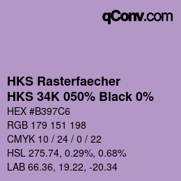 Código de color: HKS Rasterfaecher - HKS 34K 050% Black 0% | qconv.com