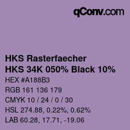 Color code: HKS Rasterfaecher - HKS 34K 050% Black 10% | qconv.com