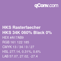 Código de color: HKS Rasterfaecher - HKS 34K 060% Black 0% | qconv.com