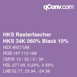 Código de color: HKS Rasterfaecher - HKS 34K 060% Black 10% | qconv.com