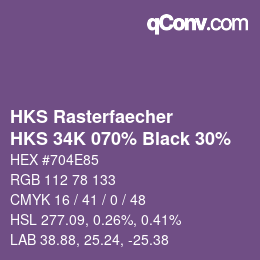 Color code: HKS Rasterfaecher - HKS 34K 070% Black 30% | qconv.com