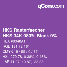 Código de color: HKS Rasterfaecher - HKS 34K 080% Black 0% | qconv.com
