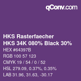 Código de color: HKS Rasterfaecher - HKS 34K 080% Black 30% | qconv.com
