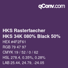 Color code: HKS Rasterfaecher - HKS 34K 080% Black 50% | qconv.com