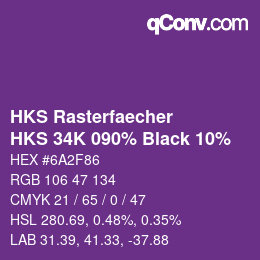 Color code: HKS Rasterfaecher - HKS 34K 090% Black 10% | qconv.com