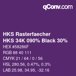 Color code: HKS Rasterfaecher - HKS 34K 090% Black 30% | qconv.com