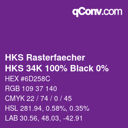 Color code: HKS Rasterfaecher - HKS 34K 100% Black 0% | qconv.com