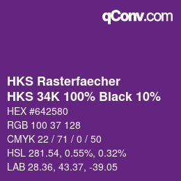 Code couleur: HKS Rasterfaecher - HKS 34K 100% Black 10% | qconv.com