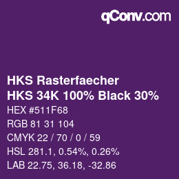 Color code: HKS Rasterfaecher - HKS 34K 100% Black 30% | qconv.com