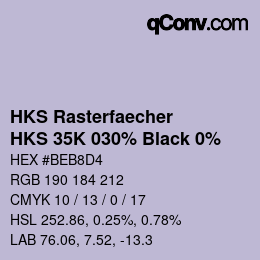 Code couleur: HKS Rasterfaecher - HKS 35K 030% Black 0% | qconv.com