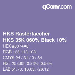 Color code: HKS Rasterfaecher - HKS 35K 060% Black 10% | qconv.com