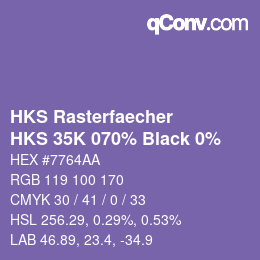 Código de color: HKS Rasterfaecher - HKS 35K 070% Black 0% | qconv.com