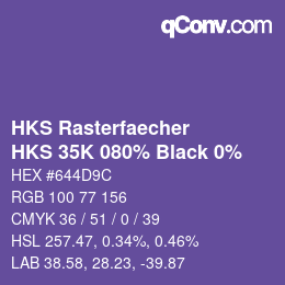 Código de color: HKS Rasterfaecher - HKS 35K 080% Black 0% | qconv.com