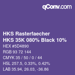 Código de color: HKS Rasterfaecher - HKS 35K 080% Black 10% | qconv.com