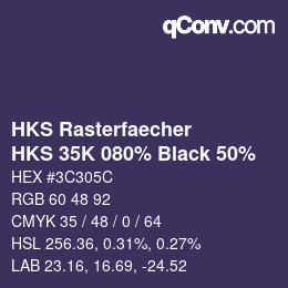 Código de color: HKS Rasterfaecher - HKS 35K 080% Black 50% | qconv.com