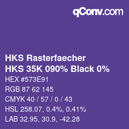 カラーコード: HKS Rasterfaecher - HKS 35K 090% Black 0% | qconv.com