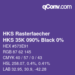 Color code: HKS Rasterfaecher - HKS 35K 090% Black 0% | qconv.com