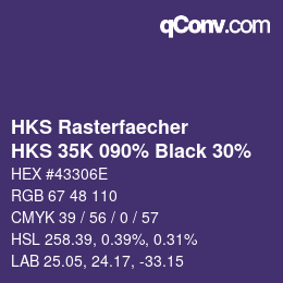カラーコード: HKS Rasterfaecher - HKS 35K 090% Black 30% | qconv.com