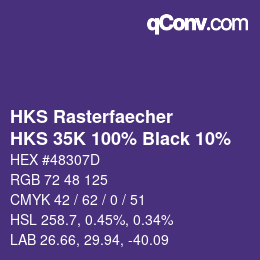 Color code: HKS Rasterfaecher - HKS 35K 100% Black 10% | qconv.com