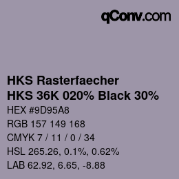 Color code: HKS Rasterfaecher - HKS 36K 020% Black 30% | qconv.com