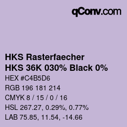 Código de color: HKS Rasterfaecher - HKS 36K 030% Black 0% | qconv.com
