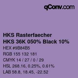 Color code: HKS Rasterfaecher - HKS 36K 050% Black 10% | qconv.com