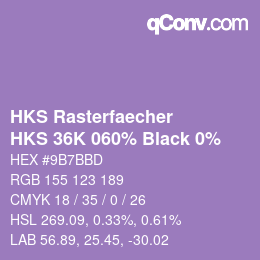 カラーコード: HKS Rasterfaecher - HKS 36K 060% Black 0% | qconv.com