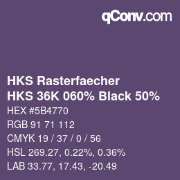 Color code: HKS Rasterfaecher - HKS 36K 060% Black 50% | qconv.com