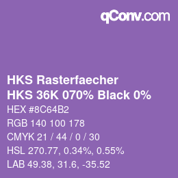 Color code: HKS Rasterfaecher - HKS 36K 070% Black 0% | qconv.com