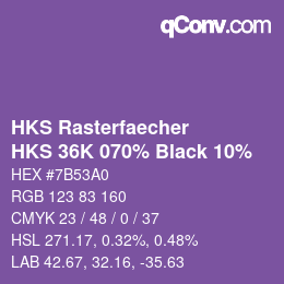 カラーコード: HKS Rasterfaecher - HKS 36K 070% Black 10% | qconv.com