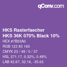 Color code: HKS Rasterfaecher - HKS 36K 070% Black 10% | qconv.com