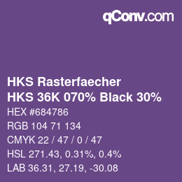 カラーコード: HKS Rasterfaecher - HKS 36K 070% Black 30% | qconv.com