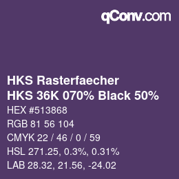Código de color: HKS Rasterfaecher - HKS 36K 070% Black 50% | qconv.com