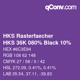 Color code: HKS Rasterfaecher - HKS 36K 080% Black 10% | qconv.com