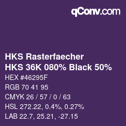 Código de color: HKS Rasterfaecher - HKS 36K 080% Black 50% | qconv.com