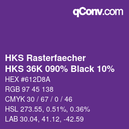 カラーコード: HKS Rasterfaecher - HKS 36K 090% Black 10% | qconv.com