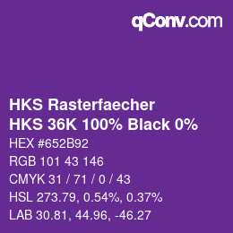 Código de color: HKS Rasterfaecher - HKS 36K 100% Black 0% | qconv.com