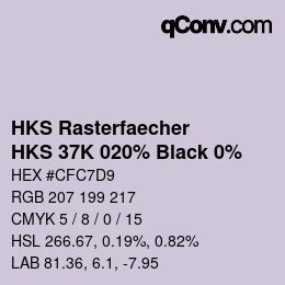 Color code: HKS Rasterfaecher - HKS 37K 020% Black 0% | qconv.com