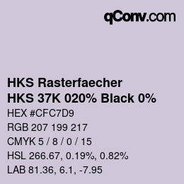 Code couleur: HKS Rasterfaecher - HKS 37K 020% Black 0% | qconv.com