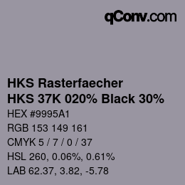 Color code: HKS Rasterfaecher - HKS 37K 020% Black 30% | qconv.com