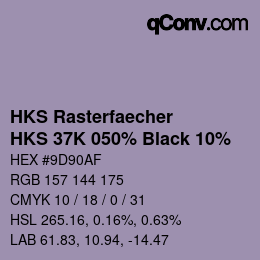 Farbcode: HKS Rasterfaecher - HKS 37K 050% Black 10% | qconv.com