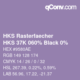 Farbcode: HKS Rasterfaecher - HKS 37K 060% Black 0% | qconv.com