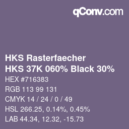 Color code: HKS Rasterfaecher - HKS 37K 060% Black 30% | qconv.com