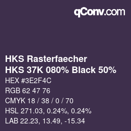 Color code: HKS Rasterfaecher - HKS 37K 080% Black 50% | qconv.com