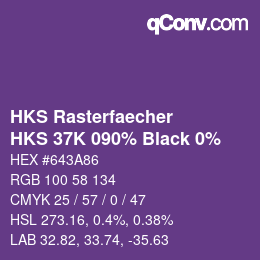 Color code: HKS Rasterfaecher - HKS 37K 090% Black 0% | qconv.com