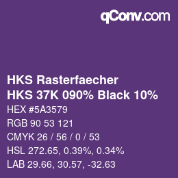 Farbcode: HKS Rasterfaecher - HKS 37K 090% Black 10% | qconv.com